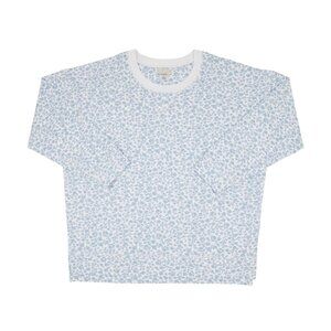 The Beaufort Bonnet Company Cassidy Blue Floral Crew Sweatshirt Sweater size M